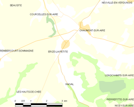 Mapa obce Érize-la-Petite