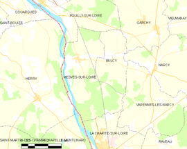 Mapa obce Mesves-sur-Loire