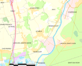 Mapa obce Le Meux