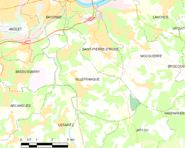 Mapa obce Villefranque