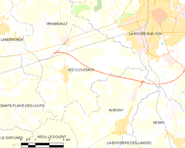 Mapa obce Les Clouzeaux