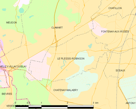 Mapa obce Le Plessis-Robinson