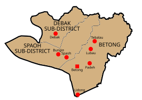 Localisation de District de Betong