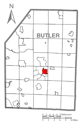 Map of Butler, Butler County, Pennsylvania Highlighted.png