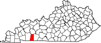 Округ Тодд на мапі штату Кентуккі highlighting