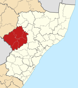 Map of KwaZulu-Natal with Uthukela highlighted (2011).svg