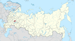 Kart som viser Chuvashia i Russland
