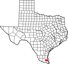 Harta e Willacy County në Texas