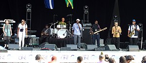 Marcia Griffiths and Jay Douglas performing at the Canadian National Exhibition bandshell, August 23, 2017. Marcia Griffiths and Jay Douglas.jpg