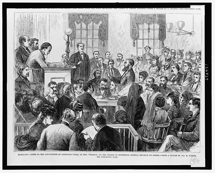 File:Maryland - Scene in the Court-House at Annapolis - Trial of Mrs. Wharton on the charge of murdering General Ketchum by poison - from a sketch by Jas. E. Taylor. LCCN2006683827.jpg