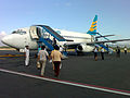 Merpati's Boeing 737-217/adv di Bandara Adisucipto, Yogyakarta.