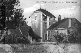 Montagnieu, villa Bel Air en 1930, p 132 de L'Isère les 533 communes - édit-photo Jourdan à Bourgoin.jpg