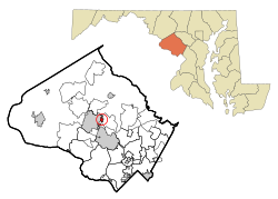 Location of Washington Grove, Maryland