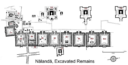 Nalanda Mahavihara, Grundriss