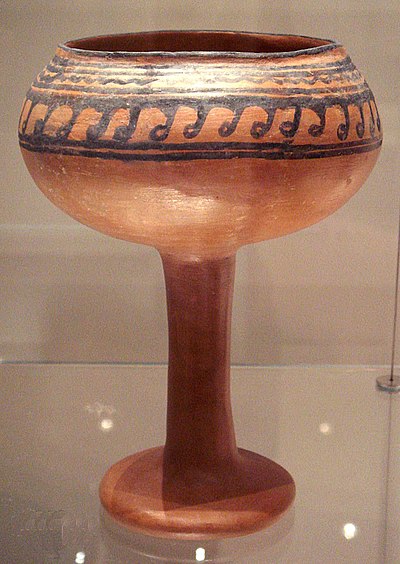 Ceramic goblet of the Malwa culture from Navdatoli, Malwa, 1300 BCE.