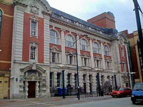 The facade of the former main Post Office, High Street Newport-Coal Exchange.JPG