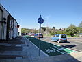 National Cycle Route 23, seen along Coppins Bridge, Newport, Isle of Wight. The cycle path had only recently been laid to make it easier and safer for cyclists using the route, who were now able to avoid using the road along Coppins Bridge.