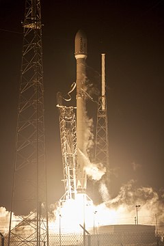 Launch of a set of Orbcomm communications satellites atop a Falcon 9 rocket from SLC-40 in 2015