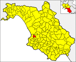 Lokasi Ogliastro Cilento di Provinsi Salerno
