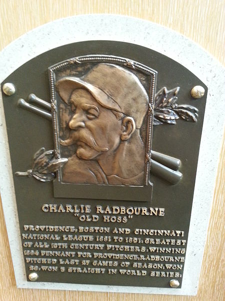 Radbourn's plaque at the National Baseball Hall of Fame and Museum