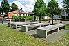 Openluchtkerkje of -kapel in klein parkje