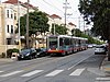 Outbound train at Carl and Hillway, January 2018.JPG