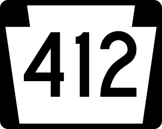 <span class="mw-page-title-main">Pennsylvania Route 412</span> State highway in Pennsylvania, US
