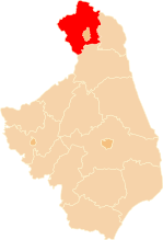 Localização do Condado de Suwałki na Podláquia.