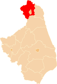 Okres Suwałki na mapě vojvodství