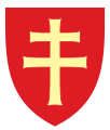red shield with gold cross