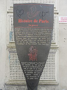Panneau Histoire de Paris « La Presse »