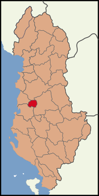 佩今區在阿爾巴尼亞的位置