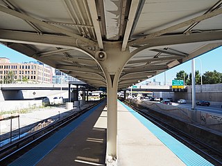 <span class="mw-page-title-main">UIC–Halsted station</span> Chicago "L" station