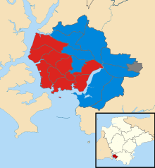 Result of the council election when these seats were last contested in 2019 Plymouth City Council election 2019 map.svg