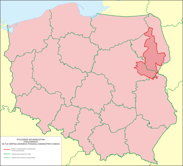 Mapa województwa podlaskiego