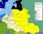 1526年左右的立陶宛與波蘭地圖，可看見立陶宛－波蘭邊界。