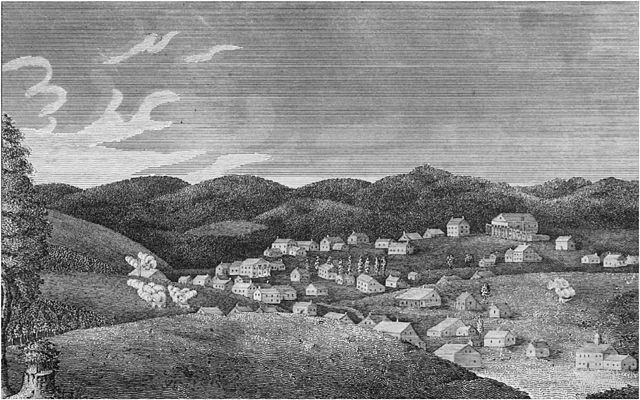 A view of Potosi published in 1819 by H.R. Schoolcraft, captioned Potosi, alias Mine á Burton