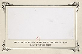 Première communion de jeunes filles chlorotiques par un temps de neige [Erstkommunion chlorotischer (blasser) Mädchen bei Schneefall ]