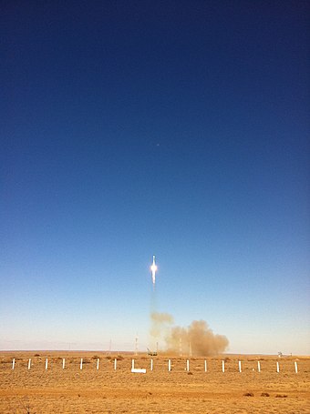 Progress M-13M launches from Baikonur's pad 1 on 30 October 2011.