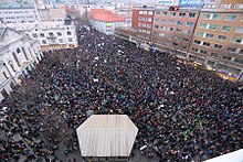 Massive anti-government rally in Bratislava, 9 March 2018 Protest po vrazde Jana Kuciaka a Martiny Kusnirovej, 9. marca 2018.jpg