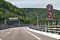Radar tronçon présent sur la « voie des Mercureaux » (route nationale 57) à l'arrivée à Besançon en provenance de Pontarlier.