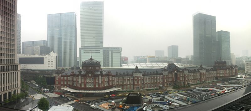 File:Rainy day - Tokyo station - fromtheair- October 2014.jpg