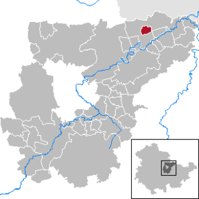 Poziția Rannstedt pe harta districtului Weimarer Land