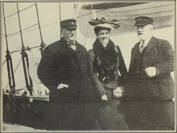 Cleveland with her husband and Elias Cornelius Benedict on the Oneida steam-yacht in 1890