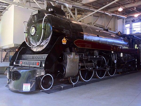 Royal Hudson No. 2860, on display in Squamish, BC