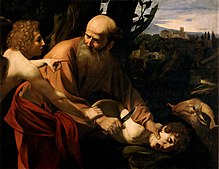 Sacrifice of Isaac, by Caravaggio (1603) Sacrifice of Isaac-Caravaggio (Uffizi).jpg