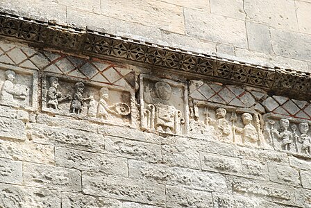 Le Christ bénissant entouré d'adorants.