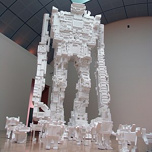 Giant Styrobot installation at the San Jose Museum of Art, 2008, 22 feet high. Salter5.jpg