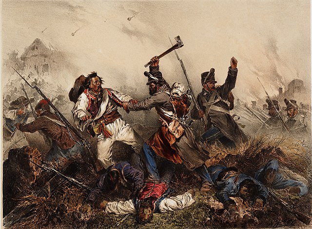 Scene from the Battle of Bodrogkeresztúr 23 January 1849