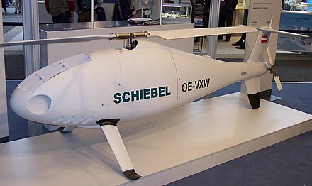 A Schiebel Camcopter S-100, a modern VTOL unmanned aerial vehicle